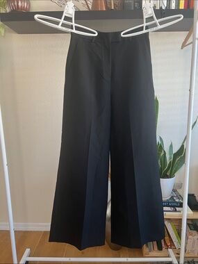 Mango Black Wide-Leg High-Rise Trousers | Women’s size 6